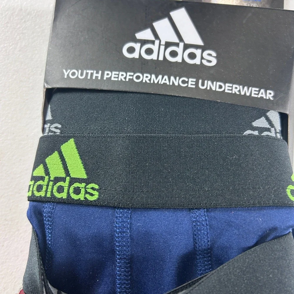 Adidas Youth Boxer Briefs 4‎ Pack Large Print Athletic Comfort Quick Dry NEW - Picture 6 of 8